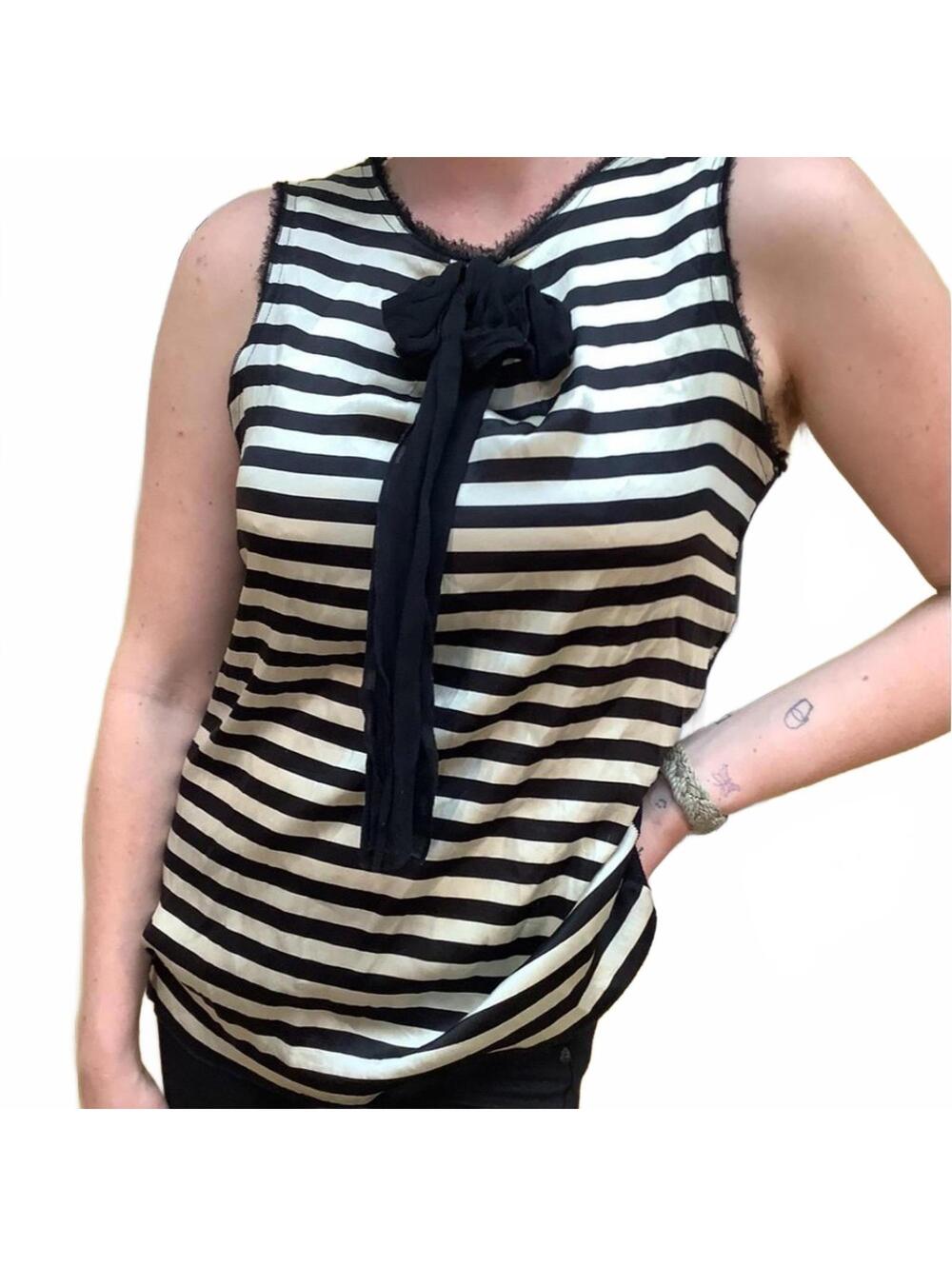 Steffen Schraut Silk Stripe Tank Blouse | Quiet Luxury | Parisian Chic